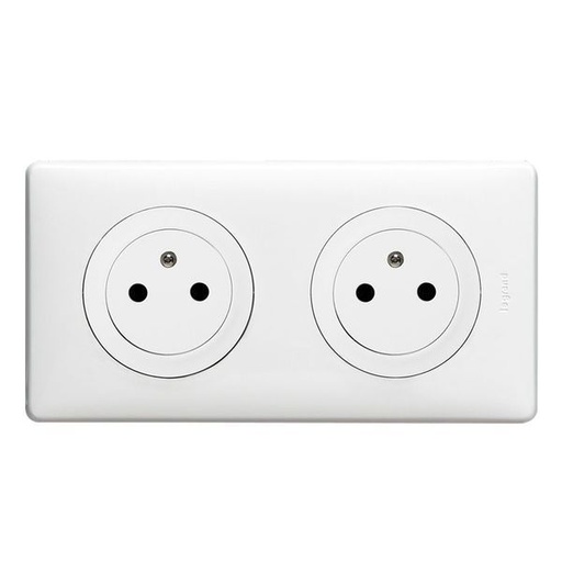 [LEG200131] Double Prise De Courant Céliane Surface Avec Plaque + Boite legrand 200131