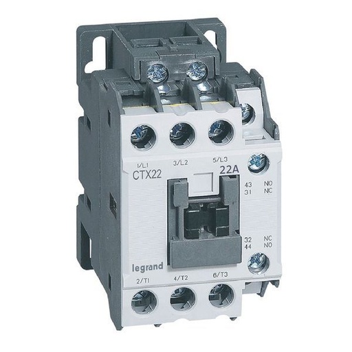 [LEG416118] Ctx Contacteur 3P 22A 1No1Nc 380V Ac Bornes A Vis T2 legrand 416118