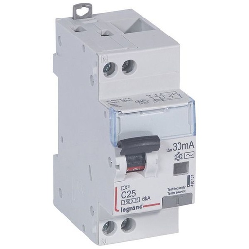 [LEG410707] Disjoncteur Diff Dx³ 4500 Vis/Vis U+N 230V~ 25A Typeac 3 legrand 410707