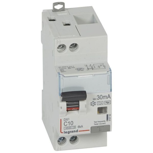 [LEG410752] Disjoncteur Diff Dx³ 4500 -Vis/Vis- U+N 230V~ 10A- Typef-30M legrand 410752