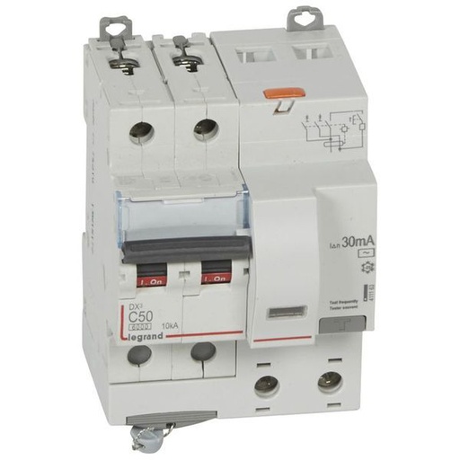 [LEG411163] Dx3 Disj Differentiel 2P C 50A 6000A Ac 30Ma 4 Modules legrand 411163