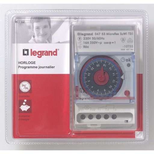 [LEG092762] Horloge Automatique À Cadran Analogique Programme Journalier legrand 092762