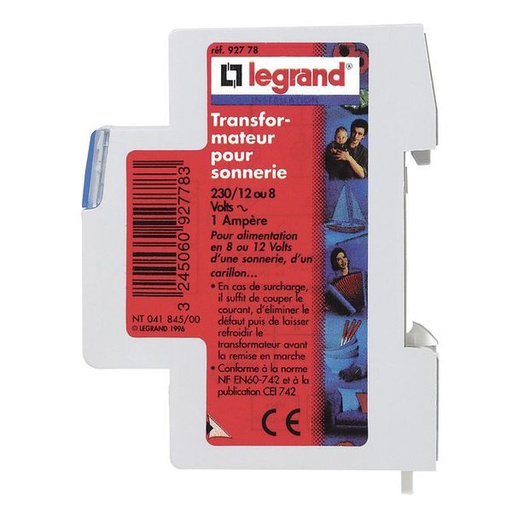 [LEG092778] Transfo Sonnerie 12/8V 12/8Va Lexic legrand 092778
