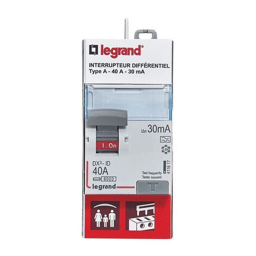 [LEG092836] Interrupteur Différentiel Dx³-Id 2P Type A 30Ma Arrivée Haut legrand 092836