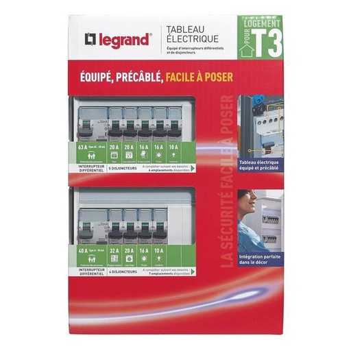 [LEG093056] Tableau Électrique Équipé Drivia Spécial Pour Logement T3 legrand 093056