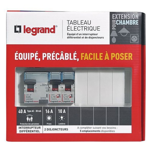 [LEG093060] Tableau Électrique Équipé Spécial Pour Extension Chambre legrand 093060