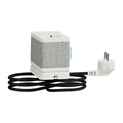 [SCHINS44052] Unica System+ - clip bureau S design - 3 PC + USB INS44052