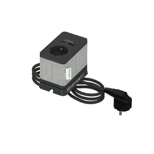 [SCHINS44053] Unica System+ - clip bureau S design - 3 PC + USB INS44053