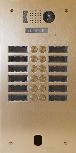 [URMV83/212CH] Plaque Video Alu 2R 12Bp 2Voice Champagn Urmet V83/212CH
