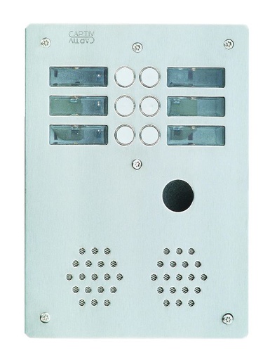 [URMAX2006] Plaque Inox 6Bp 2R Ptt Urmet AX2006