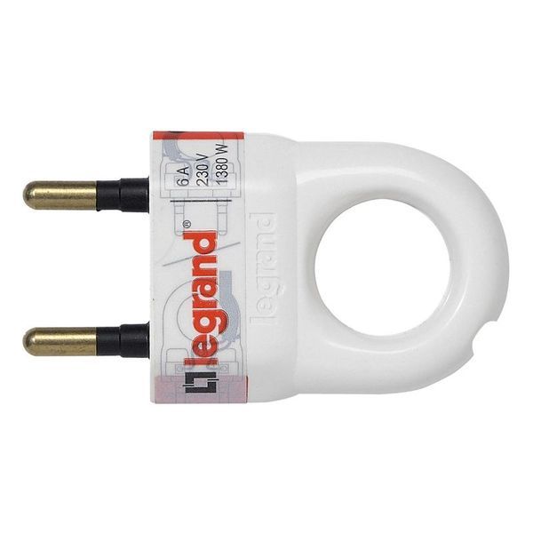 Fiche Plastique 2P 6A Avec Anneau D'Extraction Blanc legrand 050162
