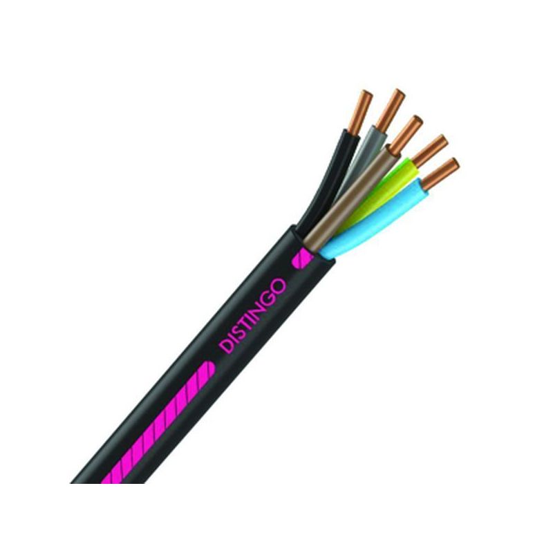 Câble électrique U-1000 R2V 12G1.5 mm2 cuivre rigide noir - touret de 50m