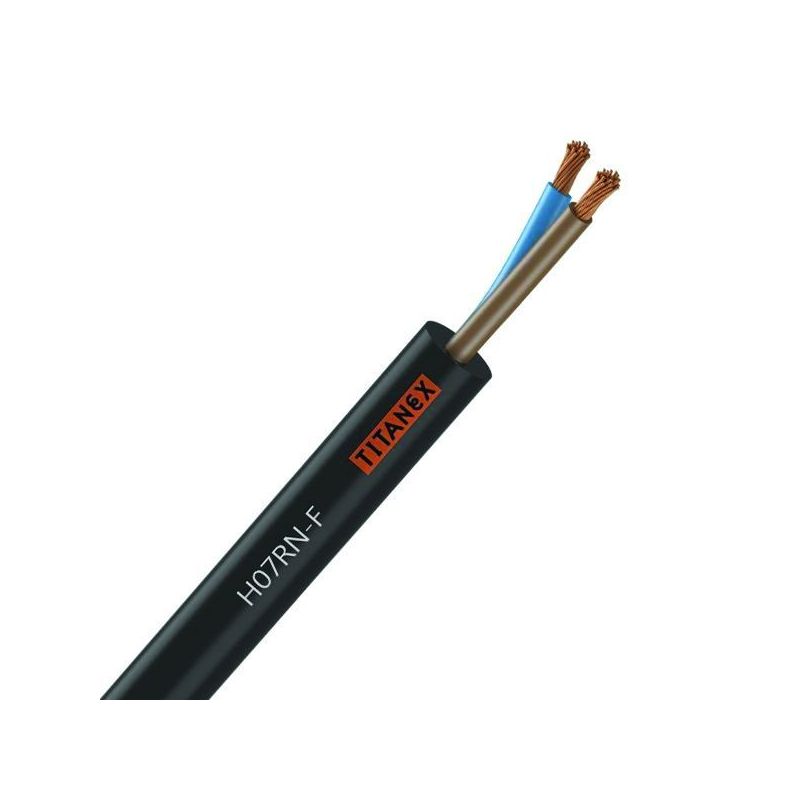 Câble Électrique H07 RN-F 2X6 mm² Souple Noir Cuivre - Couronne De 100M