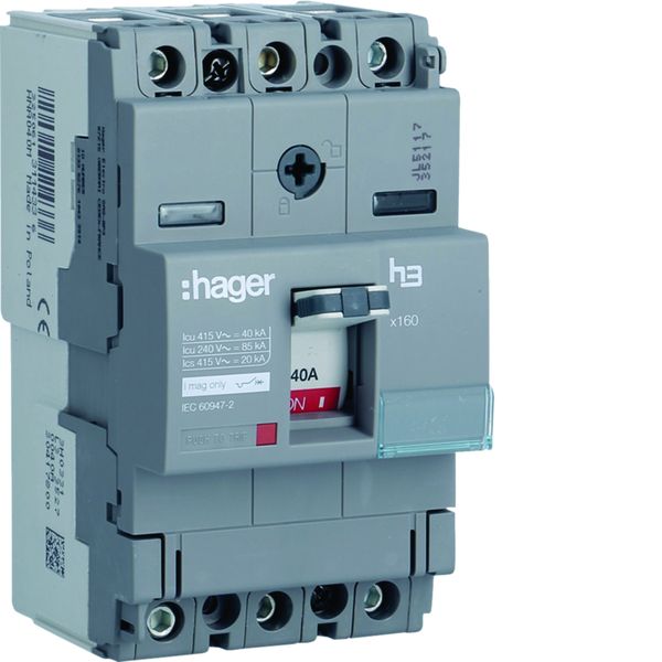 Disjoncteur Boitier Moulé h3 x160 MAG (ICB) 3P3D In40A Icu40kA à cage HNA040M