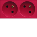 Prise de courant double speciale goulotte gallery 2P+T 16A rouge WXF422R