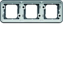 Support triple étanche Cubyko pour montage encastré horizontal, IP55, Gris WNA403