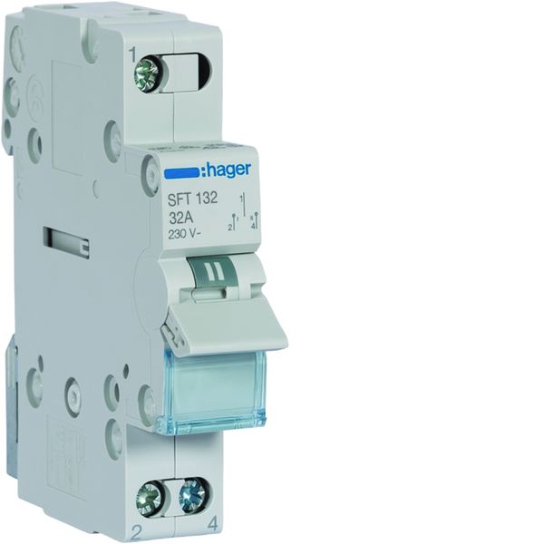 Inverseur avec point zéro 32A 1P 230 - 230VAC 1 module SFT132