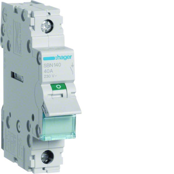 Interrupteur sectionneur 40A 1P 1 module SBN140