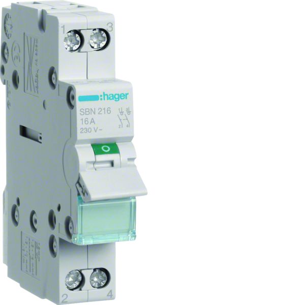 Interrupteur sectionneur 16A 2P 1 modules SBN216
