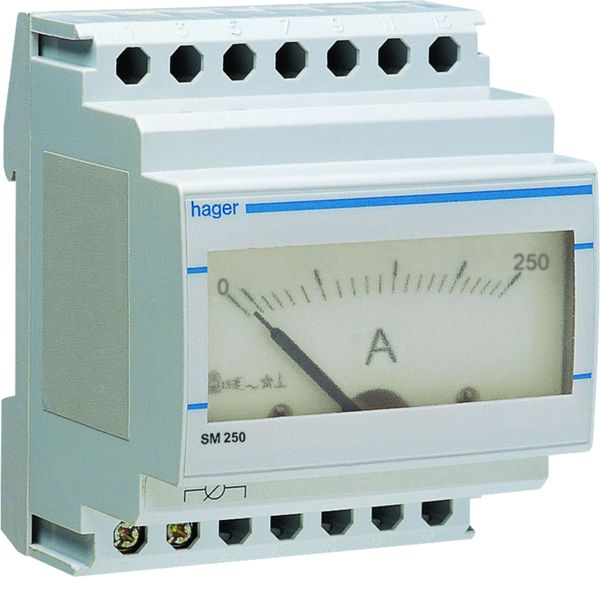 Ampéremètre analogique 0-250A branchement sur transformateur de courant SM250