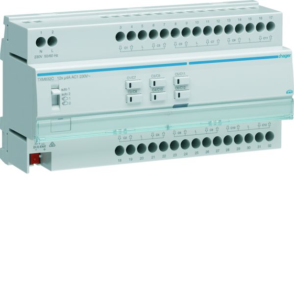 Actionneur KNX 12 moteurs de volets 4A/230V configuration Mode Easy/ETS TXM632C