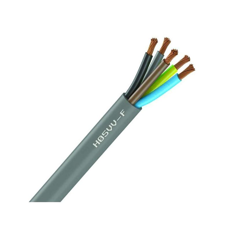 Câble électrique souple H05VV-F gris 5G2.5 mm² - couronne de 50m