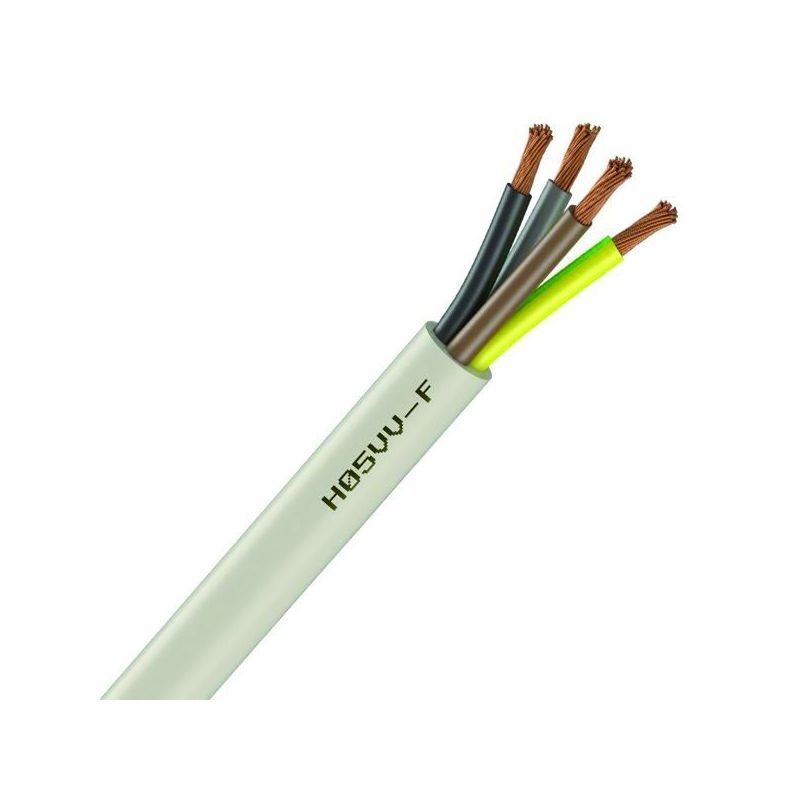 Câble électrique souple H05VV-F blanc 4G0.75 mm² - couronne de 50m