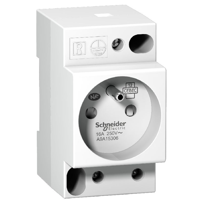Prise de courant modulaire 16A 2P+T standard franç A9A15306