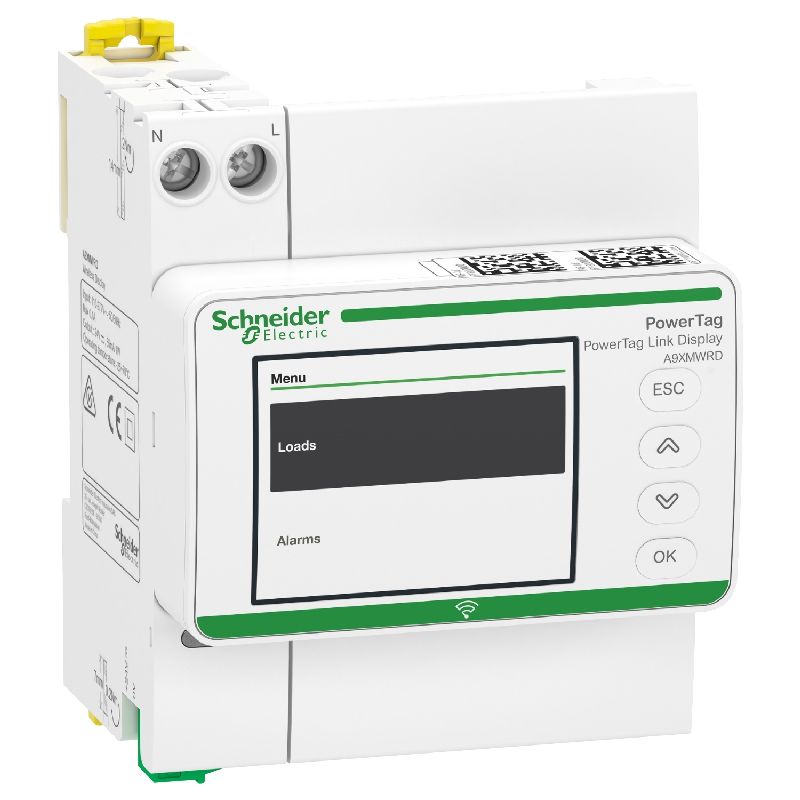 PowerTag - écran sans fil - modulaire pour rail DI A9XMWRD