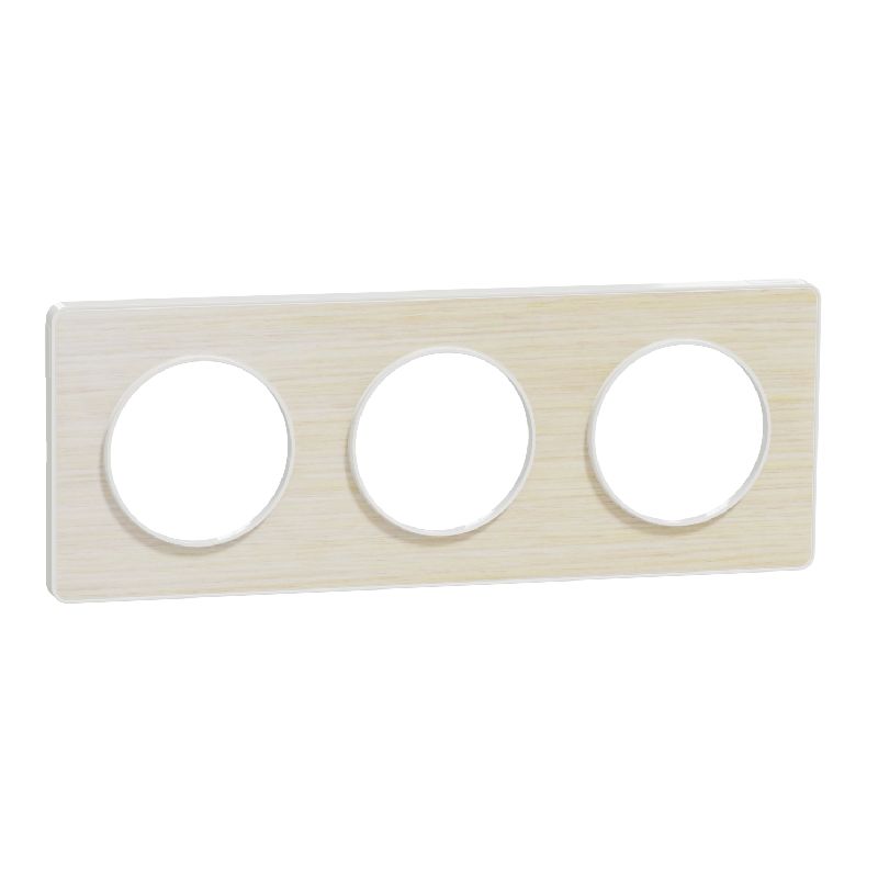 Odace Touch, plaque Bois nordique liseré Blanc 3 p S520806M