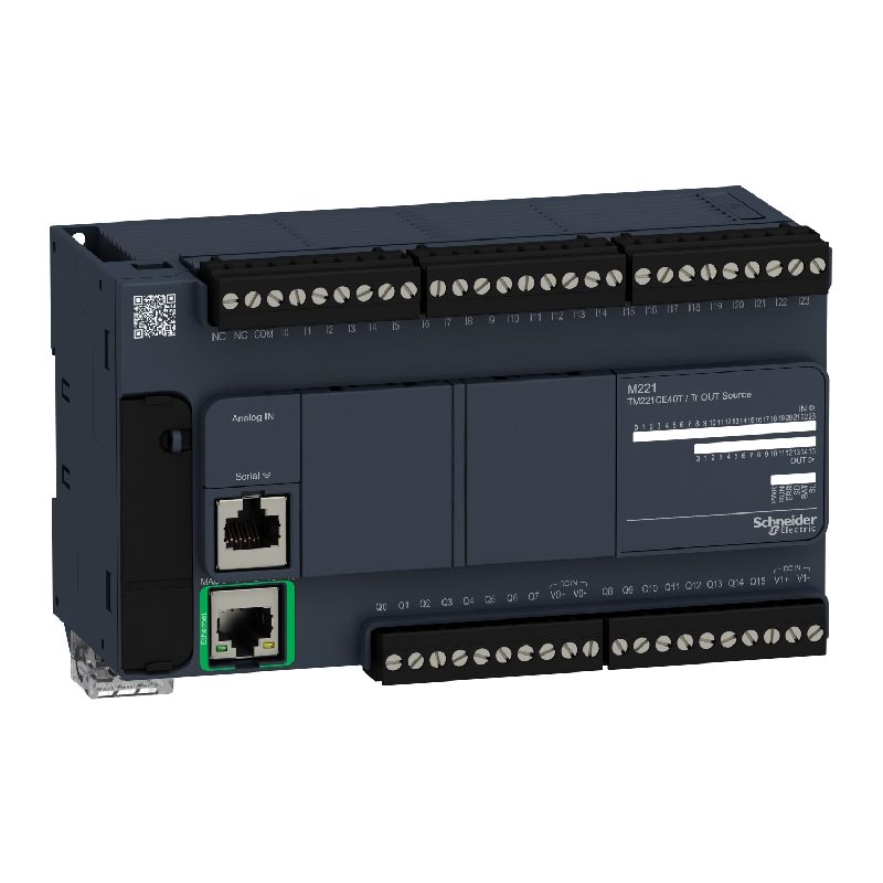 Modicon M221, contrôleur 40E/S PNP, port Ethernet+ TM221CE40T