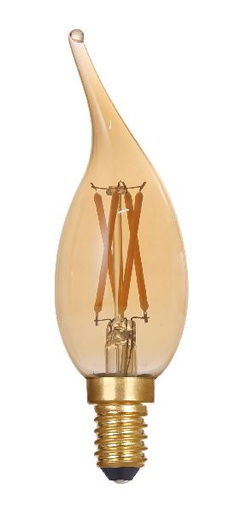 [ARI20122] Lampe flamme coup/vent c35 e14 4,1w 2500k 320lm, cl.énerg.g, 25000h, dim, ambrée - 20121