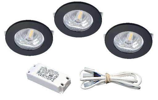 [ARI51362] Kit s1200 3x1,8w 3000k noir - 51361