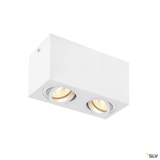 [DC1002006] TRILEDO Double, plafonnier en saillie, blanc, QPAR51 10W max. 1002006