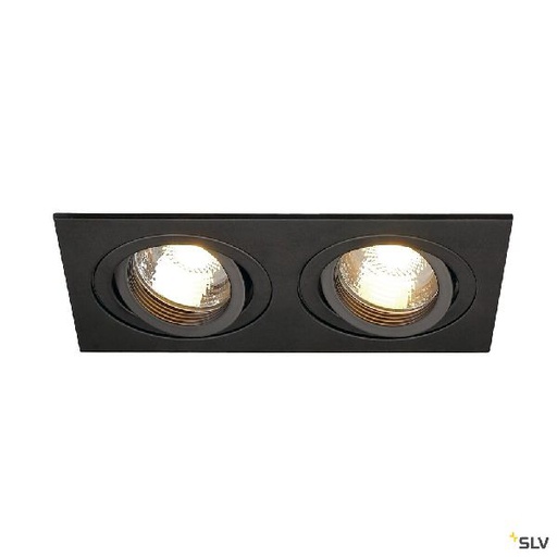 [DC113492] NEW TRIA 155, GU10 encastré, rectangulaire, noir mat, max. 2x 50W, clips 113492