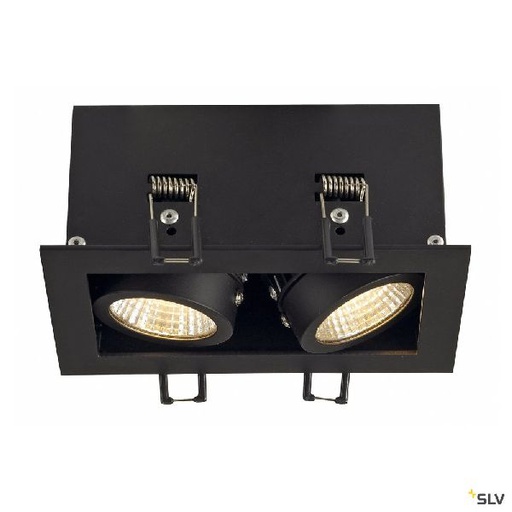 [DC115710] KADUX, encastré carré, 2 LED, noir, 15W, 3000K, 38°, alim incluse 115710
