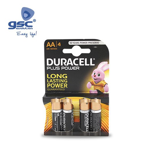 [GC009000112] Pile Alcaline DURACELL Plus LR6 (AA), Blister 4 | 009000112