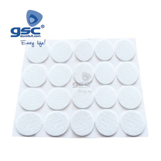 [GC003802750] Set 20 feutres adhesifs ronds Ø16mm - Blanc | 003802750