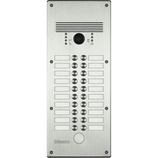 [BT308004] Platine Antivandale À Bouton Poussoir Linea 300 Pour 13 À 20 - Bticino 308004