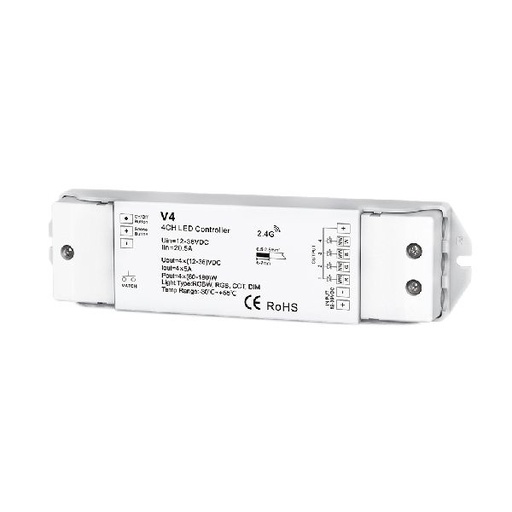 [OPT-6342] Controleur Led Rgb/Rgbw 4Ch 4*5A V4 Tension Constante 6342