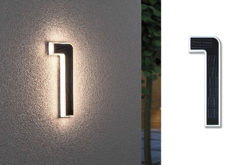 [PAU79842] Numéro de maison extérieur solaire 1 Batterie 3000K IP44 remplaçable