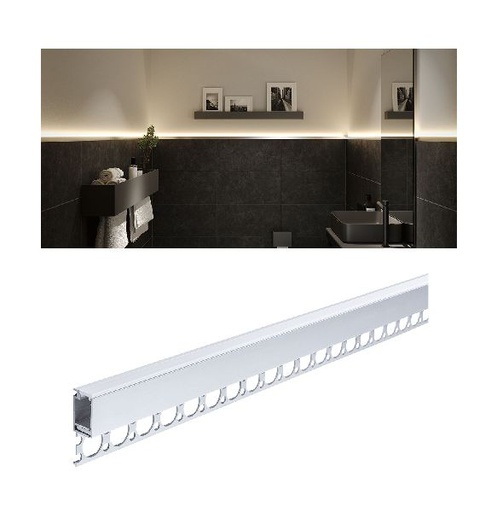 [PAU78403] Profilé Encastré LumiTiles Top 2m avec diffuseur Alu anodisé/Satin