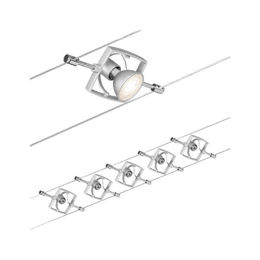 [PAU94133] Kit Wire System MacII max 5x10W GU5,3 Chrome dép 230/12V 60VA Métal/Syn