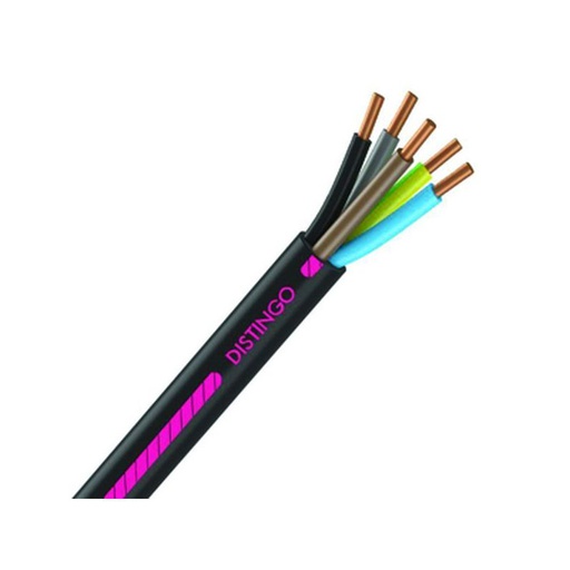 [CAB-15062] Câble électrique U-1000 R2V 12G1.5 mm2 cuivre rigide noir - touret de 50m