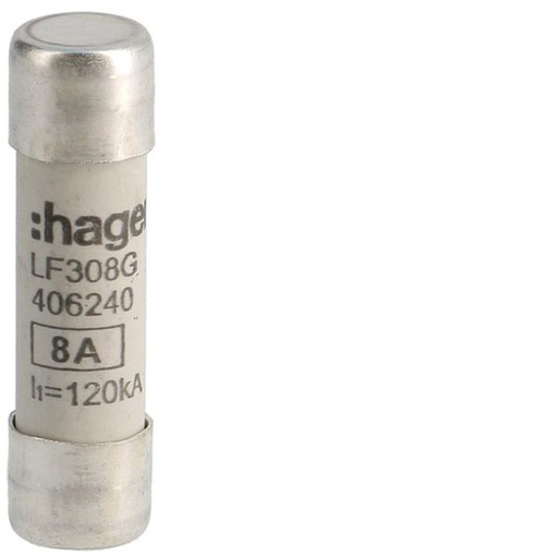 [HAG-LF308G] Cartouche Fusible cylindrique 10x38mm gG 8A 500V AC 120kA LF308G