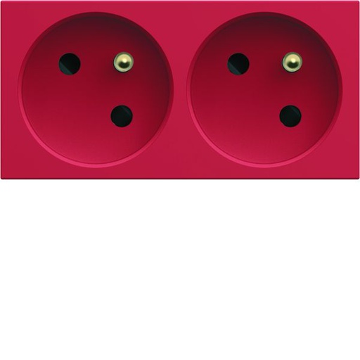 [HAG-WXF422R] Prise de courant double speciale goulotte gallery 2P+T 16A rouge WXF422R