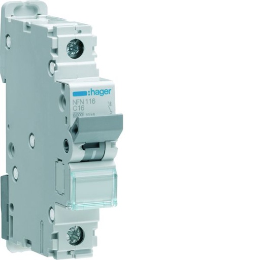 [HAG-NFN116] Disjoncteur 16A 1P 6-10kA Courbe C 1module NFN116