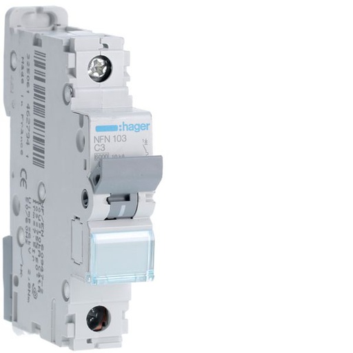 [HAG-NFN103] Disjoncteur 3A 1P 6-10kA Courbe C 1module NFN103