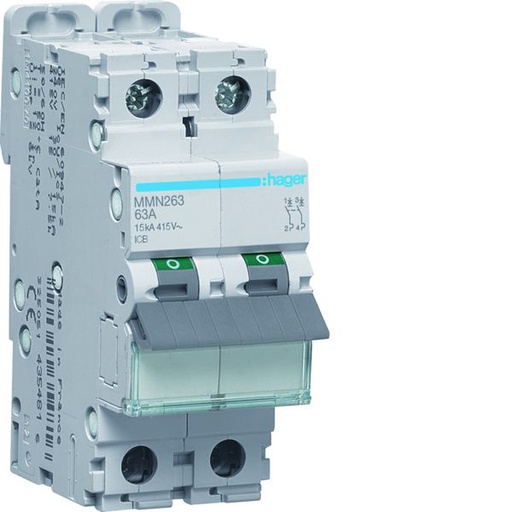 [HAG-MMN263] Disjoncteur magnétique 2P 15kA 63A 400V access. indicateur IEC 947-2 MMN263