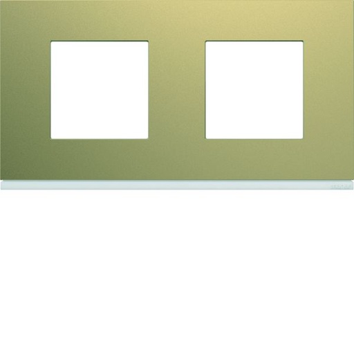 [HAG-WXP0412] Plaque de finition Gallery 2 postes Champagne horizontale entraxe 71 mm WXP0412